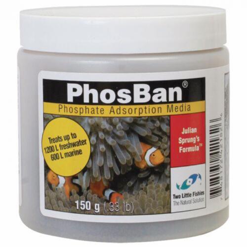 Two Little Fishies PhosBan [150g] - Treats up to 1200 liters of freshwater or 600 liters of saltwater. 1