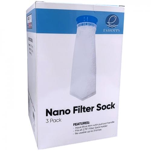 Eshopps Nano Filter Sock 300 micron 2.75 in. x 10 in. - [3 pk] 1